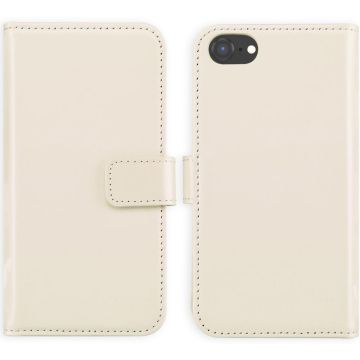 Selencia Echt Lederen Bookcase iPhone SE (2022 / 2020) / 8 / 7 / 6(s) - Greige