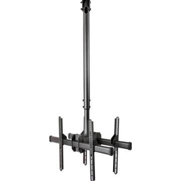 StarTech.com Dual Plafond TV Beugel, Dual Back-to-Back TV Ophangbeugel, Verstelbare Telescopische Verticale Arm (1m tot 1,5m), KantelenZwenkenRoteren, VESA Beugel voor 32"-75" Schermen (FPCEILBTB) - Haakje