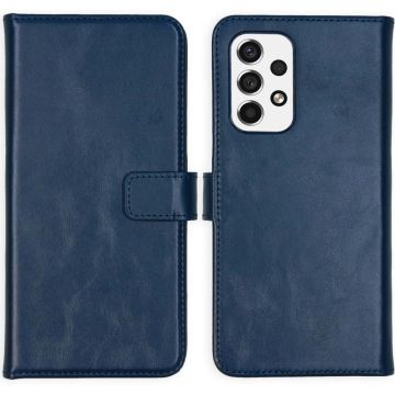 Selencia Echt Lederen Bookcase Samsung Galaxy A53 - Blauw