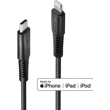 Lindy 0.5m verstÃ¤rktes USB Type C an Lightning oplaadkabel