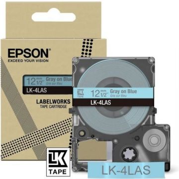 Epson LabelWorks LK-4LAS - Grijs op blauw