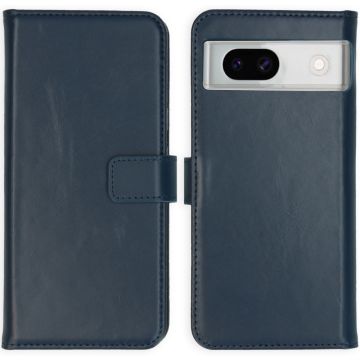 Selencia Echt Lederen Bookcase Google Pixel 8a - Blauw