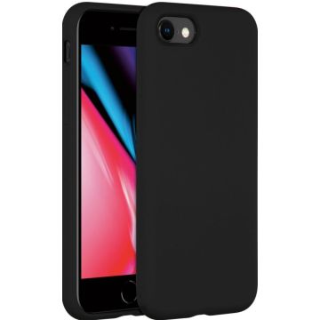 Accezz Liquid Silicone Backcover iPhone SE (2022 / 2020) / 8 / 7 - Zwart
