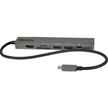 StarTech.com USB C Multiport Adapter - USB-C naar 4K 60Hz HDMI 2.0, 100W Power Delivery Pass-through, SDMicroSD, 2-Port USB 3.0 Hub, GbE
