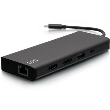 C2G USB C Docking Station - Dual Monitor Docking Station with 4K HDMI, USB, Ethernet, and AUX