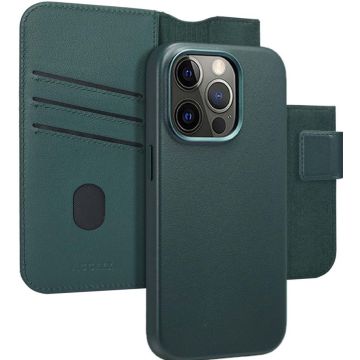 Accezz Leather Bookcase 2-in-1 met MagSafe iPhone 14 Pro - Cedar Green