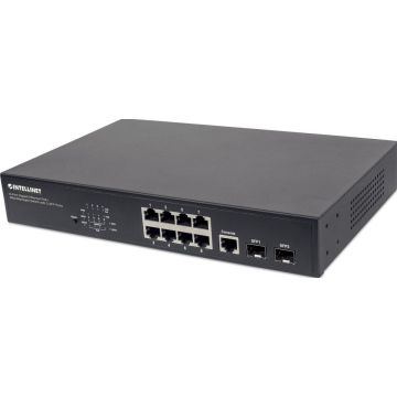 Intellinet Switch 8-Port Gigabit Web-Managed PoE+ Desk 2xSFP