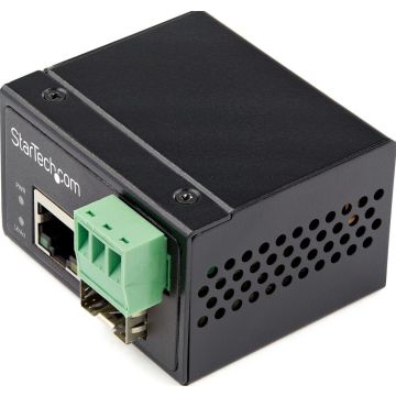 StarTech.com Industrial Glasvezel naar Ethernet Media Converter - 100Mbps SFP to RJ45Cat6 Netwerk