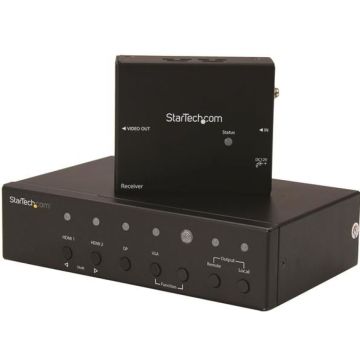 StarTech.com Multi-Input HDBaseT extender met geïntegreerde switch - DisplayPort, VGA en HDMI over CAT5 of CAT6