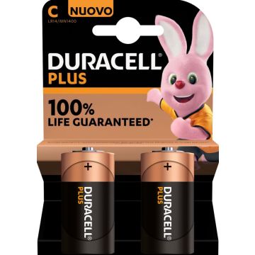 Duracell Plus Alkaline 100% C 2 pack (LR14)