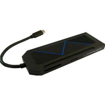 USB Hub LC-Power LC-HUB-C-MULTI-6-RGB USB-C + USB 3xUSB3.2,HDMI,mSD,RJ-45,AUX,SD/MMC