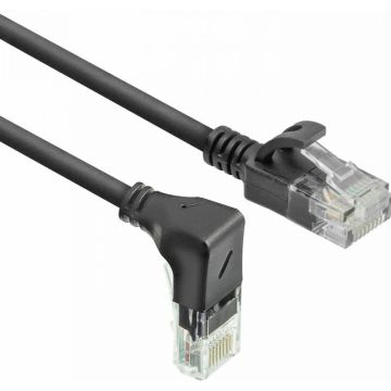 CAT6A U/UTP SLIM D-ANG BK 50CM. 1 stk
