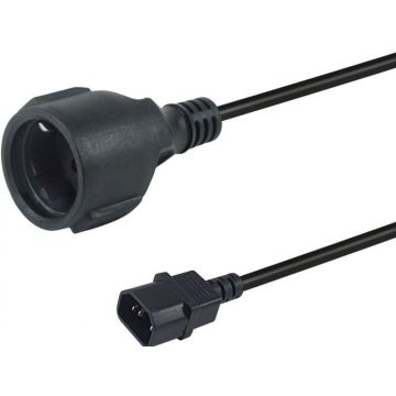 Equip stroomkabel Anschl. C14 -> CEE7/3 0.25m zwart