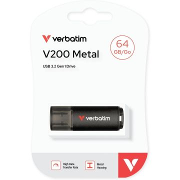 Verbatim V200 Metal USB Drive 64GB - USB 2.0