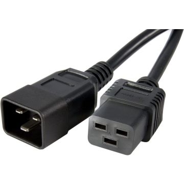StarTech.com 1m Stroom Verlengkabel, IEC 320 C19 naar IEC 320 C20, 13A 250V, 16AWG, Zwart, AC Verlengkabel voor Power SuppliesPDUsNetwerk Apparatuur, UL-Listed (PXTC19C203) - Voedingskabel