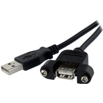 StarTech.com 30 cm lange, paneel monteerbare USB-kabel A naar A - FM