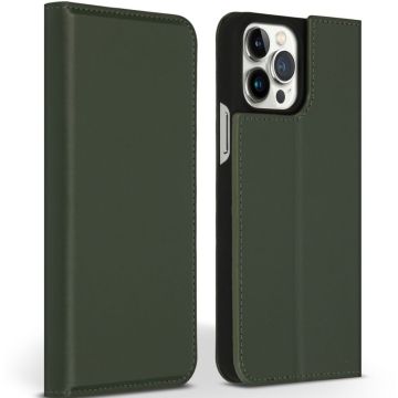 Accezz Premium Leather Slim Bookcase iPhone 13 Pro Max - Groen