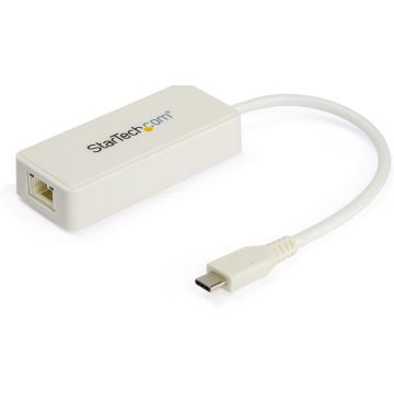 StarTech.com USB-C naar Gigabit Ethernet Adapter met USB A Poort, 1Gbps NIC USB 3.0USB 3.1 Type C Netwerk Adapter, 1GbE USB-C RJ45LAN , TB3 Compatibel, WindowsMacBook ProChromebook (US1GC301AUW) - Netwerkadapter