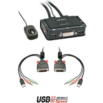 Lindy 42341 - 2 Port KVM Switch
