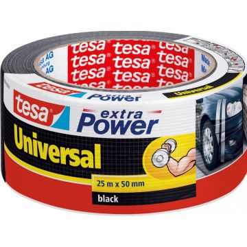 PLAKBAND TESA UNIVERSAL EXTRA POWER 50MMX25M ZWART