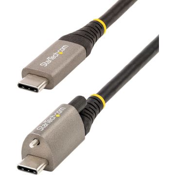 StarTech.com 50cm Vergrendelbare USB-C Kabel met Topschroef, 10Gbps, USB 3.12 Gen2 Type-C Kabel, 100W (5A) Power Delivery Charging, DP Alt Mode, Single Screw Lock, USB-C ChargeSync (USB31CCTLKV50CM) - USB-kabel