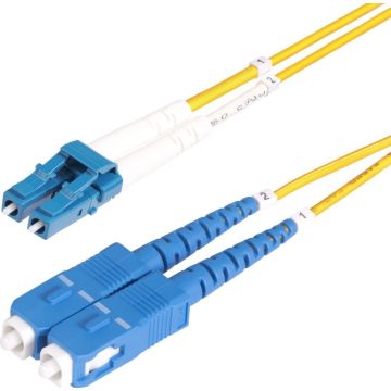 StarTech.com 50m (164ft) LC to SC (UPC) OS2 Single Mode Duplex Fiber Optic Cable, 9125µm, Laser Optimized, 10G, Bend Insensitive, Low Insertion Loss - LSZH Fiber Patch Cord (SMLCSC-OS2-50M)