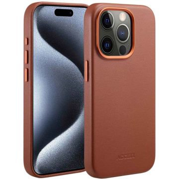 Accezz MagSafe Leather Backcover iPhone 15 Pro - Sienna Brown