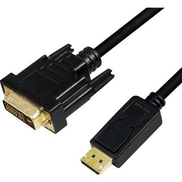 LogiLink DisplayPort-Kabel DP 1.2 zu DVI 1.2 1,0m zwart