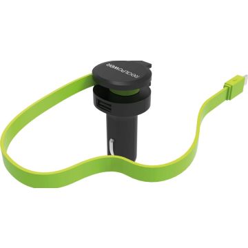 RealPower Car Charger L - integrated Lighning Cable + 1x USB