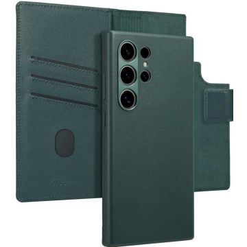 Accezz Leather Bookcase 2-in-1 met MagSafe Samsung Galaxy S24 Ultra - Cedar Green
