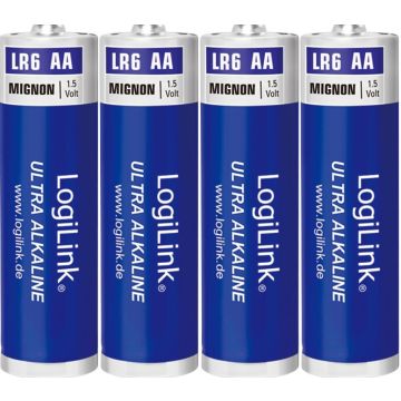 LogiLink LR6B4, Wegwerpbatterij, AA, Alkaline, 1,5 V, 4 stuk(s), 1700 mAh