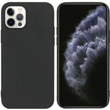 Accezz Color Backcover iPhone 12 (Pro) - Zwart