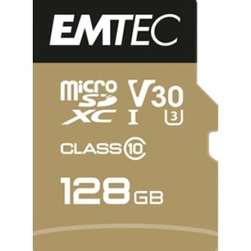 EMTEC MicroSD Card 128GB SDXC CL.10 V30 Pro + Adapter