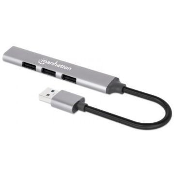 MANHATTAN 4Port USB-A Hub 3x480Mbit/s 1xGbit/s USB-A Stecker