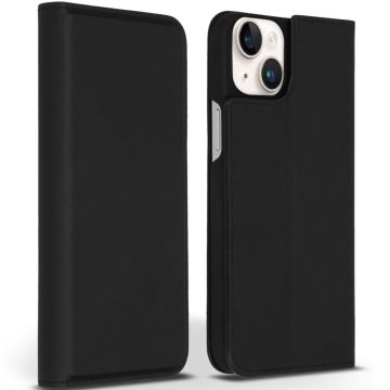 Accezz Premium Leather Slim Bookcase iPhone 14 Plus - Zwart