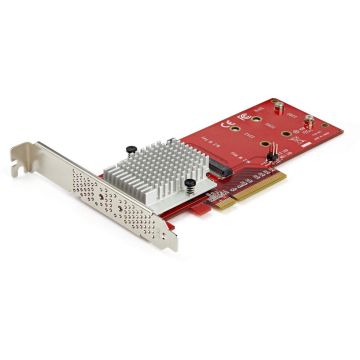 StarTech.com Dual M.2 PCIe SSD Adapter Card, x8 / x16 Dual NVMe or AHCI M.2 SSD to PCI Express 3.0, M.2 NGFF PCIe (M-Key) Compatible, Vented, Supports 2242, 2260, 2280, JBOD, Mac & PC - Full/Low-Profile Brackets (PEX8M2E2)