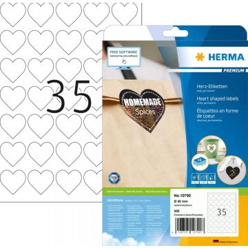 HERMA Premium Etiketten in Herzform 35,0x35,0 1Stk