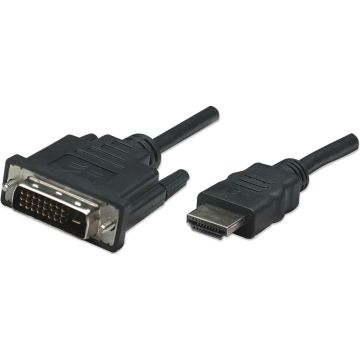 Manhattan HDMI auf DVI-Kabel, HDMI-stekker auf DVI-D, 1m