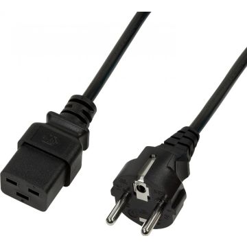 LogiLink Power Cord, CEE 7/7-IEC C19, black, 1,00m
