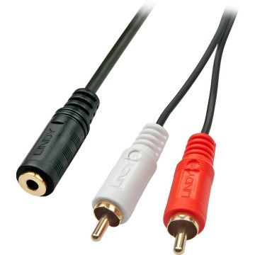 Lindy Audiokabel Stereo 3.5mm/2xRCA F/M 0.25m