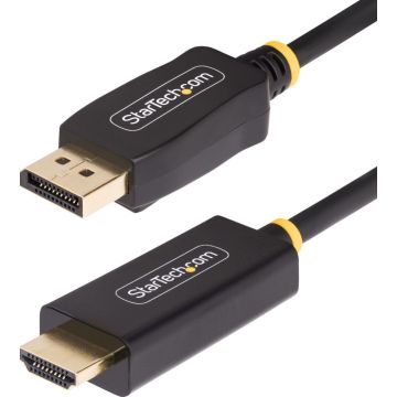 StarTech.com 9.8ft (3m) DisplayPort to HDMI Adapter Cable, 4K 60Hz with HDR, DP to HDMI 2.0b, Active Video Converter, DisplayPort Desktop to HDMI Monitor, MM - DisplayPort to HDMI Cord (10F-DP-HDMI-4K60-HDR)