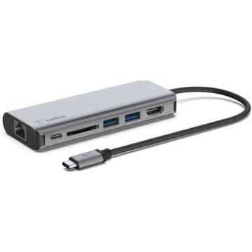 Belkin CONNECT USB-C 6-in-1 Multiport Adapter - Dockingstation