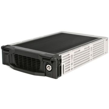 StarTech.com Zwarte Aluminum 5,25 inch Professionele SATA Harde Schijf Mobile Rack Lade - Mobiel opslagrek