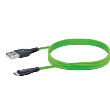 Schwaiger USB-Kabel 2.0 St. A->2.0 Micro B 1,2m groen