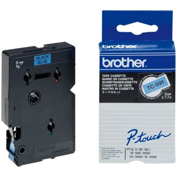 Brother TC591 - 9 mm x zwart op blauw