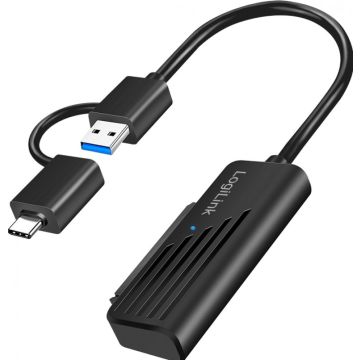 Logilink USB-A/USB-C 2-in-1 auf SATA-Adapter, schwarz