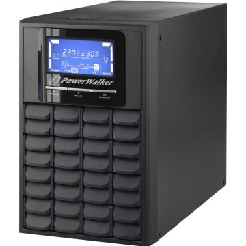 PowerWalker VFI 1000C LCD, Dubbele conversie (online), 1 kVA, 800 W, Sinus, 110 V, 300 V
