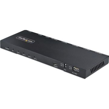 StarTech.com 4-Port HDMI Splitter, 4K 60Hz HDMI 2.0 Video, 1 In 4 Out HDMI Splitter, 4K HDMI Splitter wBuilt-in Scaler, 3.5mmOptical Audio Port, Durable Metal Housing, HDRHDCP - 1x4 HDMI DisplayOutput Splitter (HDMI-SPLITTER-44K60S)