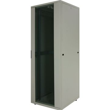 LogiLink Standschrank 42HE 800x800mm grijs, vormontiert