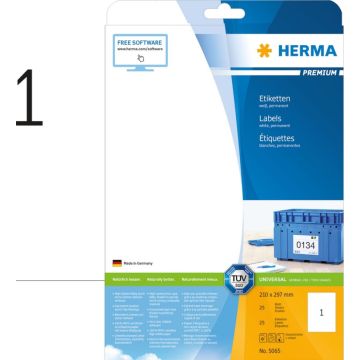 HERMA Etiketten Premium A4 weiß 210x297 mm Papier 25 St.